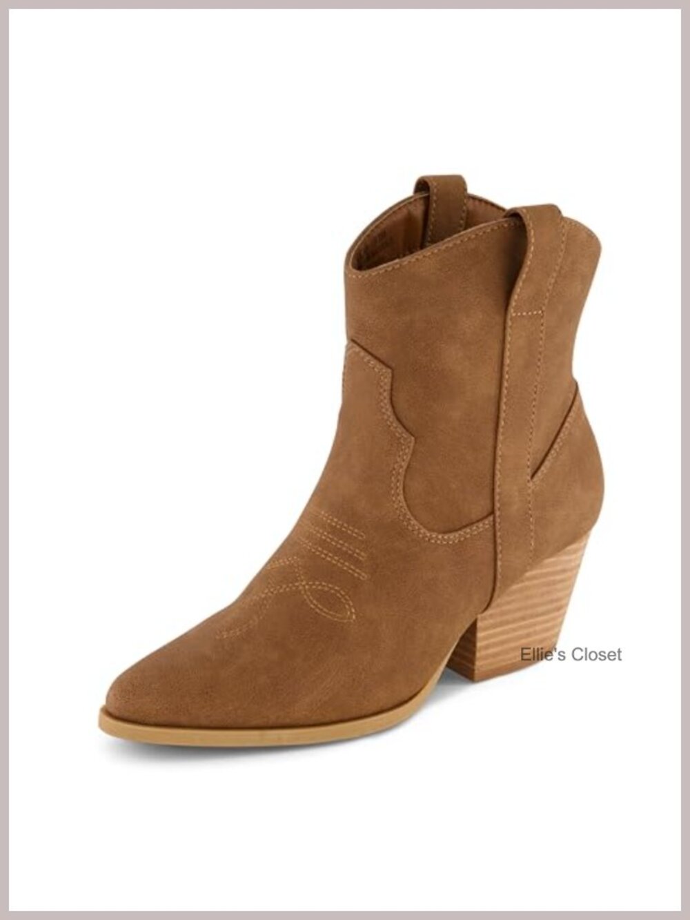 CUSHIONAIRE Women's Rocky Western Bootie Stitch Detail Memory